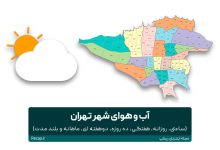 آب و هوای تهران (ساعتی، روزانه، ده روزه، ماهانه و بلند مدت)