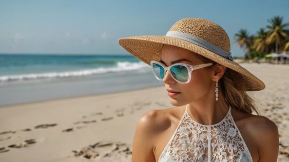 عکس دختر با عینک دودی از نیم رخ